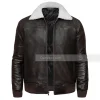 Shearling bomber mens leather jacket