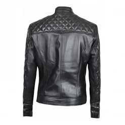 Black Quailed Leather Jacket
