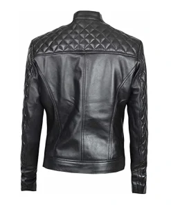 Black Quailed Leather Jacket