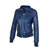 Bomber Blue Leather Jacket