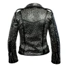 Black Studded Leather Jacker For Mens