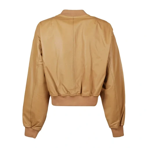 Tan Brown Bomber Leather Jacket