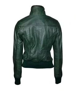 Bomber Leather Green Jacket