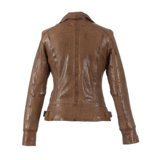 Brown Biker Waxed Leather Jacket