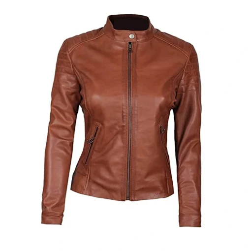 Browm Padded Leather Jacket