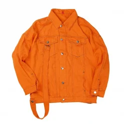 Orange Denim Womens Jean Jacket