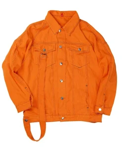 Orange Denim Womens Jean Jacket