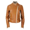 Womens Tan Brown Leather Jacket