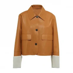 Tan Brown Leather Jacket