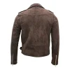 Dark Brown Biker Suede Leather Jacket