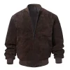 Mens Dark Brown Suede Leather Jacket