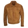 Mens Shirt Style Brown Suede Leather Jacket