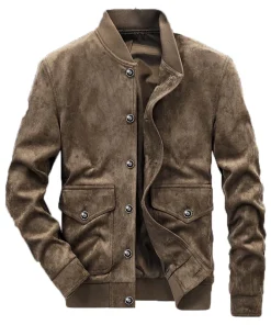Mens Vintage Brown Suede Leather Jacket