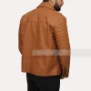 Faux Leather Jacket Mens Brown