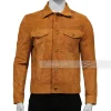 Suede Leather Brown Jacket for Mens