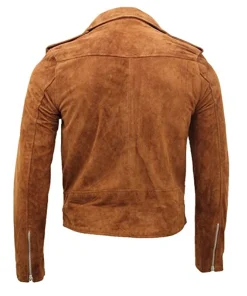 Brown Motorcycle Suede Leather Jacket