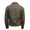 Olive Gray Suede Leather Jacket