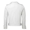 Quilted White Leather Jacket