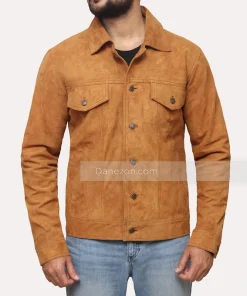 Suede Brown Mens leather jacket