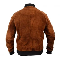 Slim-Fit Brown Suede Leather Jacket