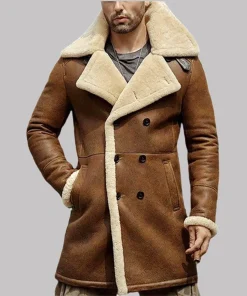 Brown B3 Shearling Leather Coat
