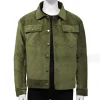 Mens Green Suede Leather Jacket