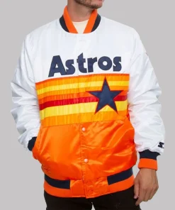 Houston Astros White and Orange Star Jacket