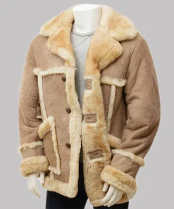 Mens Brown Sheepskin Leather Coat