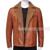 Brown Shearling Biker Mens Leather Jacket