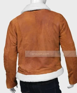 Suede Leather Mens Brown Shearling Jacket