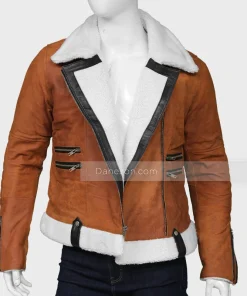 Suede Brown Shearling Leather Jacket