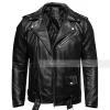 Black Mens Moto Leather Jacket