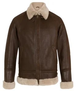 Brown Sheepskin Shearling Jacket Mens