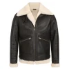 B3 Dark Brown Shearling Leather Jacket