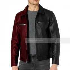 red and black mens leather jacket