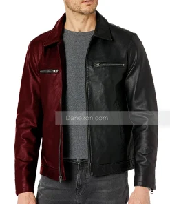 red and black mens leather jacket