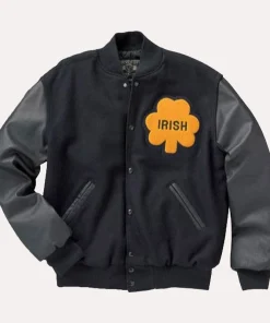 Notre Dame Rudy Irish Black Bomber Jacket