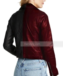 black and red leather jacket womens