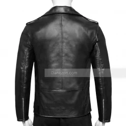 black motorcycle mens leather jacket