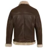 brown sheep skin mens brown leather jacket