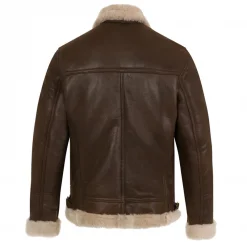brown sheep skin mens brown leather jacket
