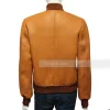 Tan Brown Bomber Leather Jacket Womens