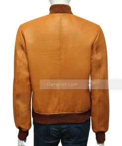 Tan Brown Bomber Leather Jacket Womens
