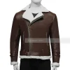 Chocolate brown leather mens white inner shearling