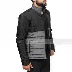 Black and grey mens puffer jacket