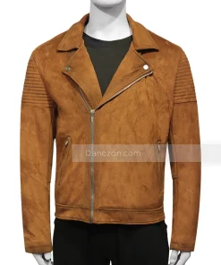 Mens Padded Leather Suede Jacket