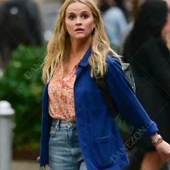 Your Place or Mine Reese Witherspoon Blue Wool Jacket
