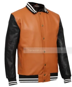 Luxurious Real Leather Brown varsity Vintage Jacket