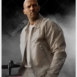 Fast X 2023 Jason Statham Beige Leather Jacket
