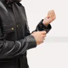 four pocket black mens leather jacket